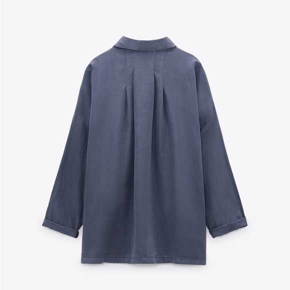 Oversized linen blend shirt - Picture 4 of 4